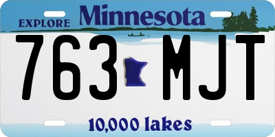 MN license plate 763MJT