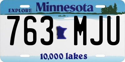 MN license plate 763MJU