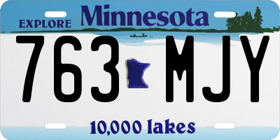 MN license plate 763MJY