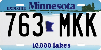 MN license plate 763MKK