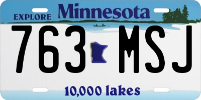 MN license plate 763MSJ