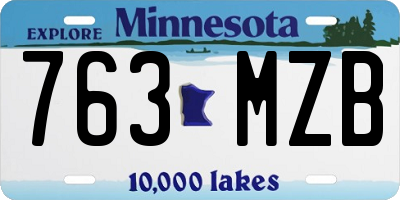 MN license plate 763MZB