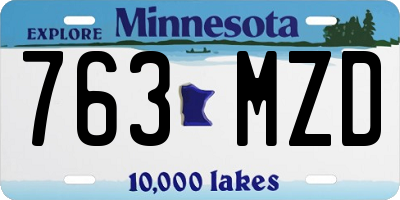 MN license plate 763MZD