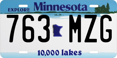 MN license plate 763MZG