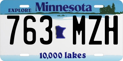 MN license plate 763MZH