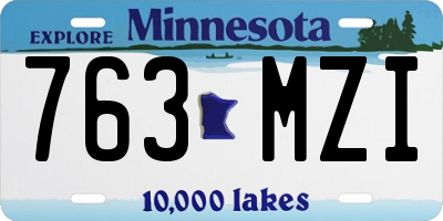 MN license plate 763MZI