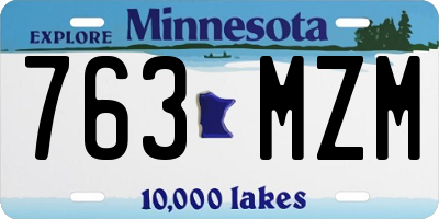 MN license plate 763MZM