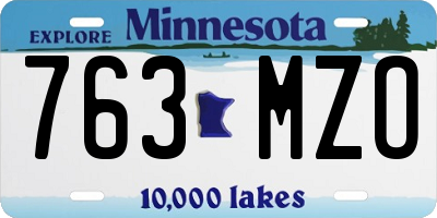 MN license plate 763MZO