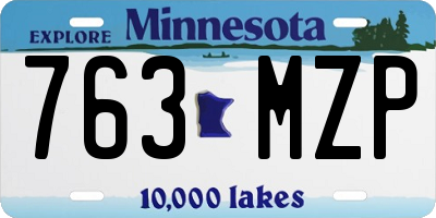MN license plate 763MZP