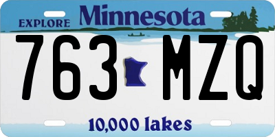 MN license plate 763MZQ