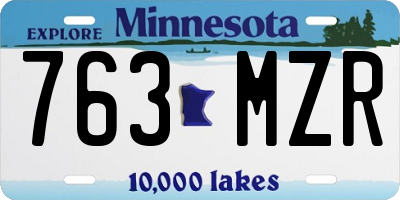 MN license plate 763MZR