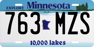 MN license plate 763MZS