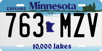 MN license plate 763MZV