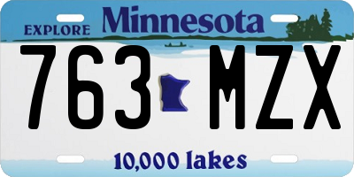 MN license plate 763MZX
