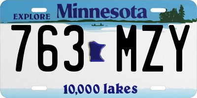 MN license plate 763MZY