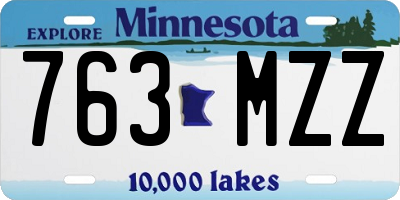 MN license plate 763MZZ