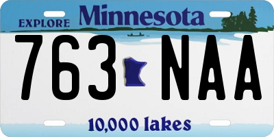 MN license plate 763NAA