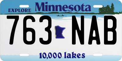 MN license plate 763NAB