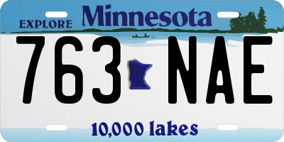 MN license plate 763NAE