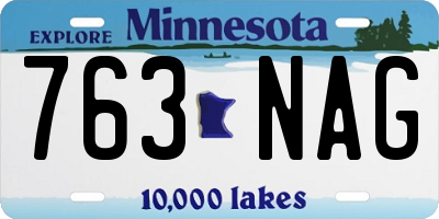 MN license plate 763NAG