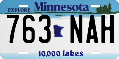 MN license plate 763NAH