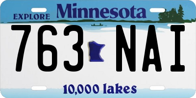 MN license plate 763NAI