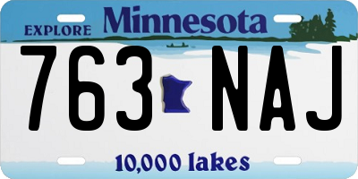 MN license plate 763NAJ