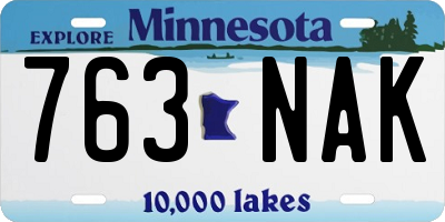 MN license plate 763NAK