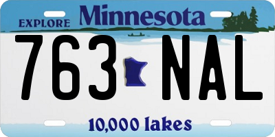 MN license plate 763NAL
