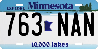 MN license plate 763NAN