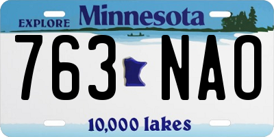 MN license plate 763NAO