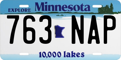 MN license plate 763NAP