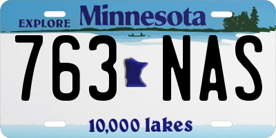 MN license plate 763NAS