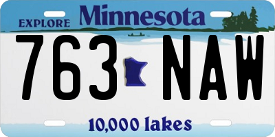 MN license plate 763NAW