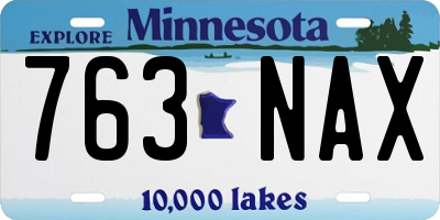 MN license plate 763NAX