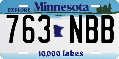 MN license plate 763NBB
