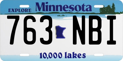 MN license plate 763NBI