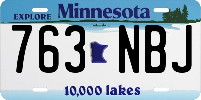 MN license plate 763NBJ