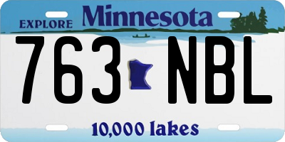 MN license plate 763NBL