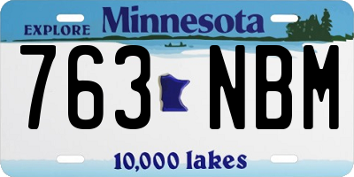MN license plate 763NBM