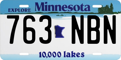 MN license plate 763NBN