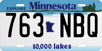 MN license plate 763NBQ