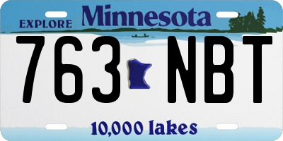 MN license plate 763NBT