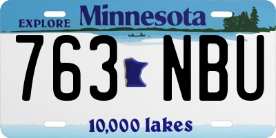 MN license plate 763NBU