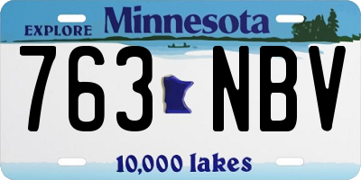 MN license plate 763NBV