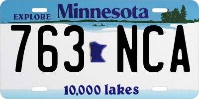 MN license plate 763NCA