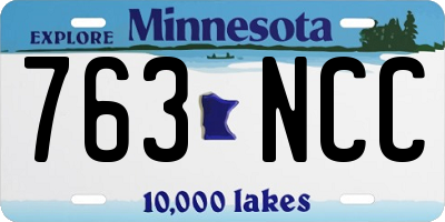 MN license plate 763NCC
