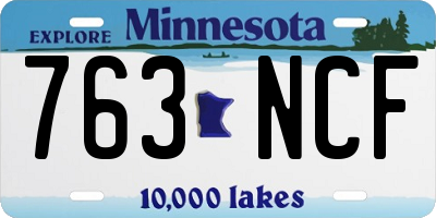 MN license plate 763NCF