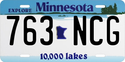 MN license plate 763NCG
