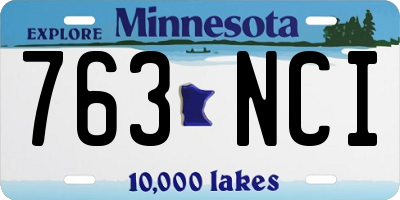 MN license plate 763NCI